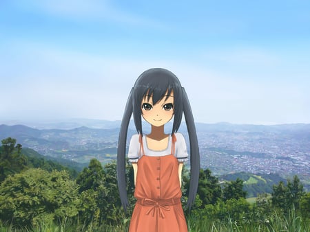 Azusa - azusa, nakano azusa, k-on, brown eyes, twintails, anime, cute, dress