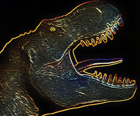 T-rex glow - glow, colorful, t-rex, dino