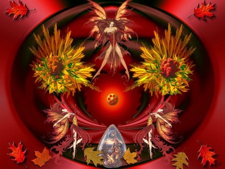 Call of Fall - eye candy, collage, 3d, fractal, abstract