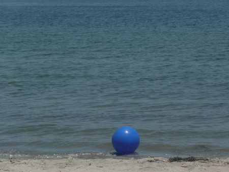 beach with a ball - wet, fun, play, relax