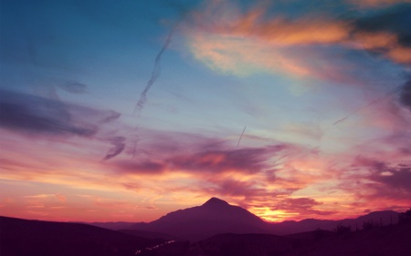 do you hear? - clouds, sunset, mountain, sky