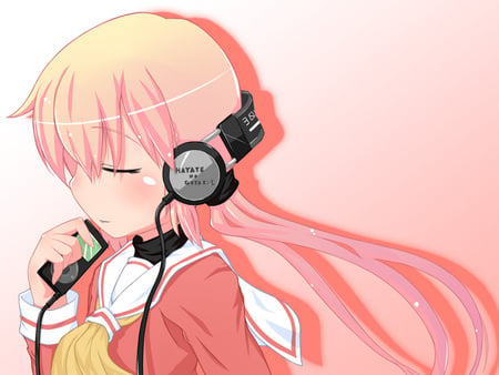 Hayate no Gotoku - hinagiku, mp3 player, hayate no gotoku, headphone