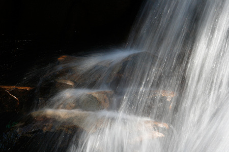 Dark waterfall - speed, water, waterfall, dark