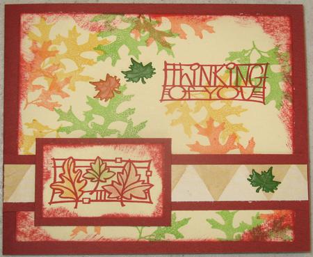 Autumn thoughts - rectangles, collage, autumn theme, words, leaves