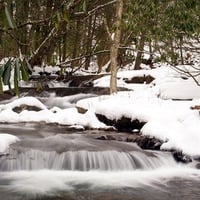 Snowy Winter Waterfall