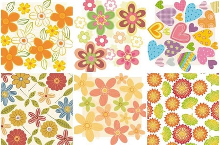 Floral Collage - flowers, pretty, 6, collage, love, hearts