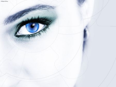 Watching You - site, eye, woman, blue