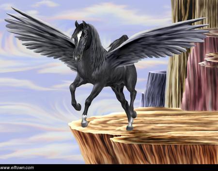 Pegasus  Majestic Beauty - mythical, greek, winged horse, mount helicon