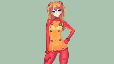 Asuka - evangelion, anime, red, neon, girl, crimsome, genesis, asuka