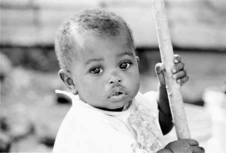 Cute African Baby - people, adorable, black and white, kids, african, africa, baby, beautiful, boy, sweet, cute