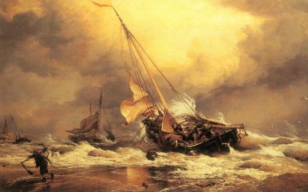 North Seas - ships, water, stormy, sails