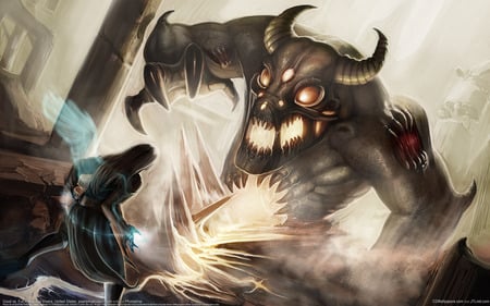 Good vs Evil - art, battle, good, evil, characters, cg