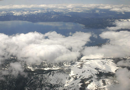 Mountain Overlook - lakes, mountains, clouds, snow