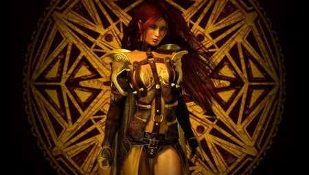 Warrioress - girl, warrior, armour, beautiful, cg