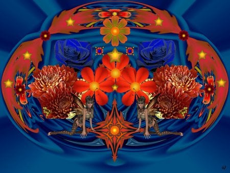 Burst of Fall - eye candy, collage, 3d, fractal, abstract