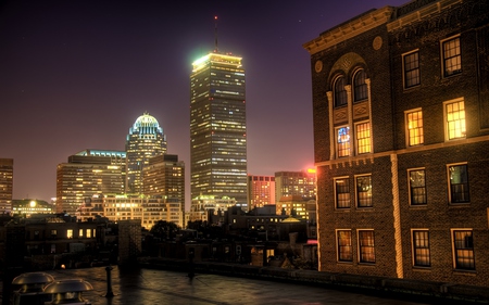 City Lights - sky, houses, stars, night, colorful, buildings, skyscrapers, modern, beautiful, city, architecture, colors, lights