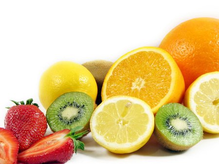 Fruits - strawberry, nature, oarnge, fruit, kiwi, lemon