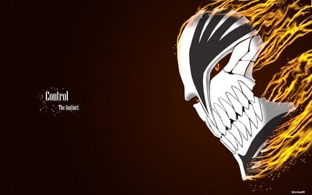 Hollow Mask - kurosaki, mask, bleach, flames, ichigo, hollowfication, vizard, hollow