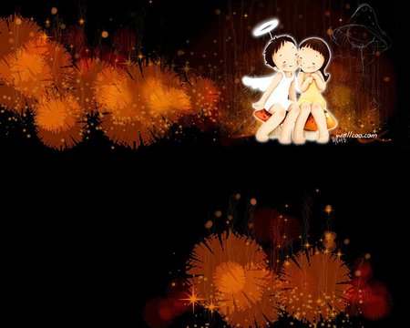 Sweet couple - love, sweet, fireworks, couple