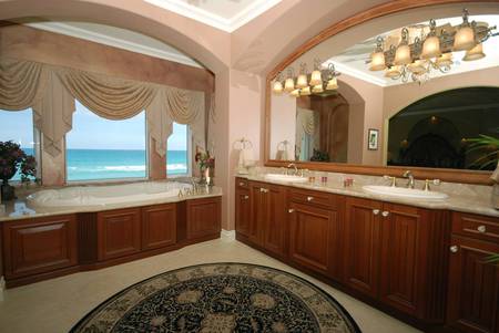 What A Bathroom! - sink, counters, bathroom, ocean view