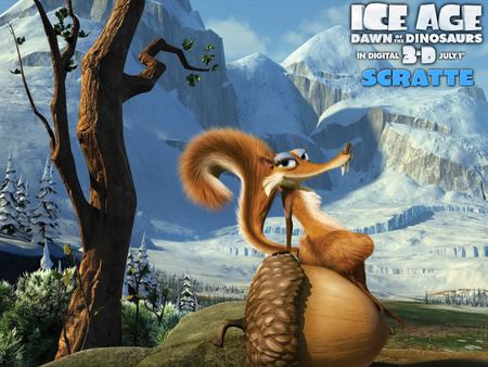 Ice Age - Meltdown - ice, acorn, mountain, scratte, tree, grass