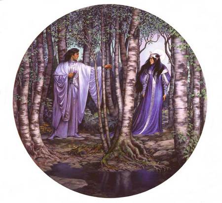 In The Forest With You - stream, woman, trees, man