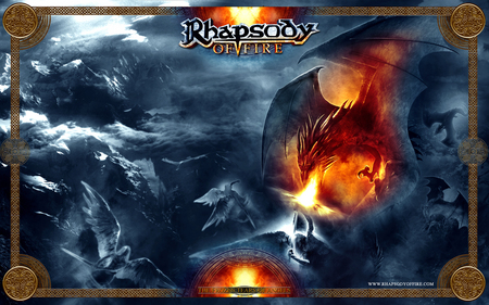 Rhapsody of Fire - logo, band, angel, rhapsody, music, metal, dragon, fire, heavy