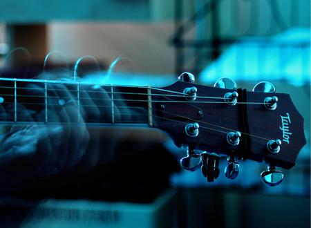 singing shadow - music, guitar, hand, flash