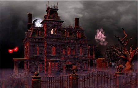 HAUNT - house, moon, spooky, night, haunted