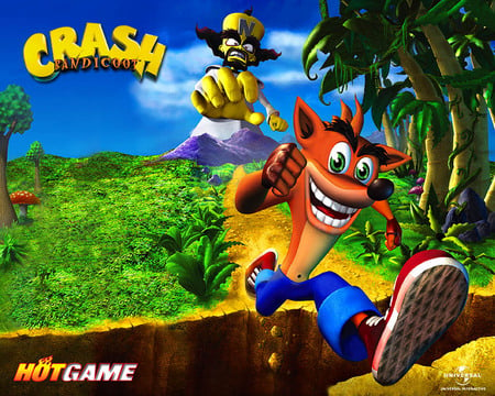 crash bandicoot - crash bandicoot, coco, apple, crunch