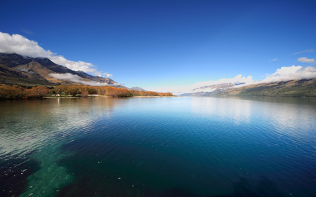 Mountain lake - clouds, lake, hills, mountains