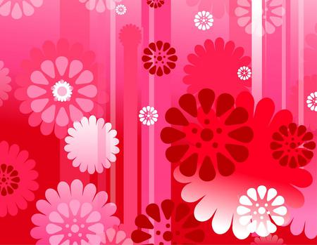 Prink pretties - white, background, striped, red, pink, design, flowers