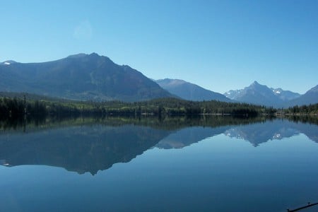 Peaceful Lake - calm, lake, reflection, mountains