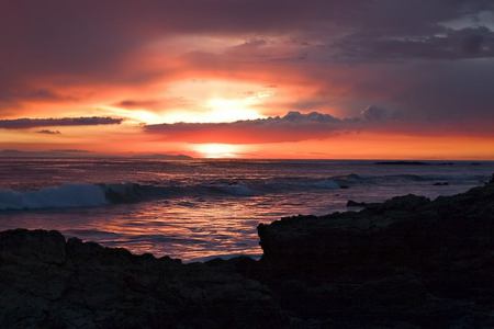 Crystal Cove - cove, coast, shoreline, sunrise, ocean, sky