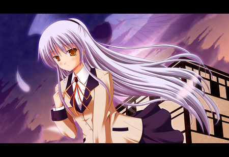 angel beats - angel beats, anime, feather, worl beautiful