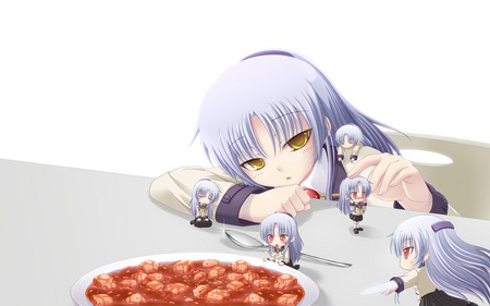 angel beats - angel beats, anime, eat, kanade