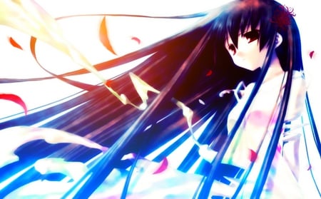 tagme - lonely, anime, sad, black hair, tagme, red eyes