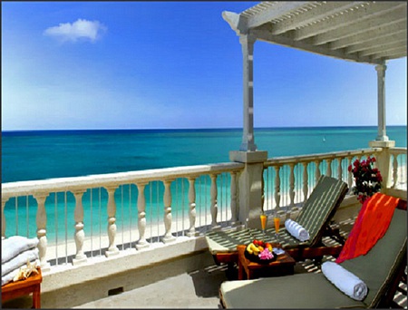 Contentment - relax, water, summer, beach, lounges, terrace, sand, balcony, towels, retreat, chaise lounges