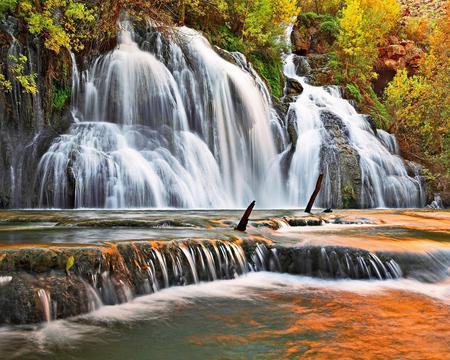 Navajo-Falls-Arizona - falls, trees, daylight, day, water, waterfalls, nature, arizona, fall, forest, river, leaves, autum, rock, tree