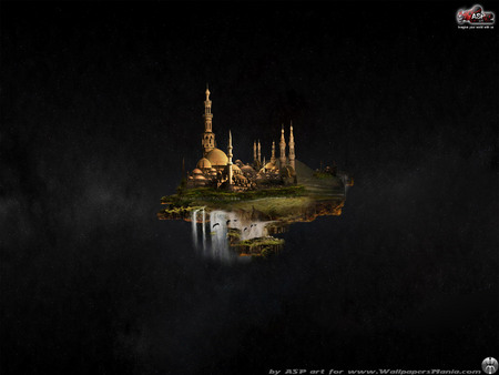 The Dark Castle - void, island, black, castle