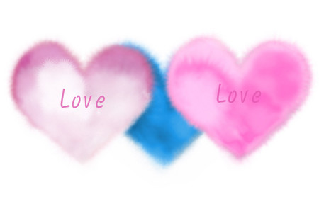 Two Times The Love - love, hearts, blue, pink