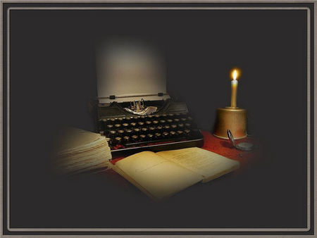 Masculine Touch - paper, book, typewriter, old days