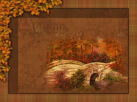 Autumn Bridge - fall, colour, stream, leaves, bridge