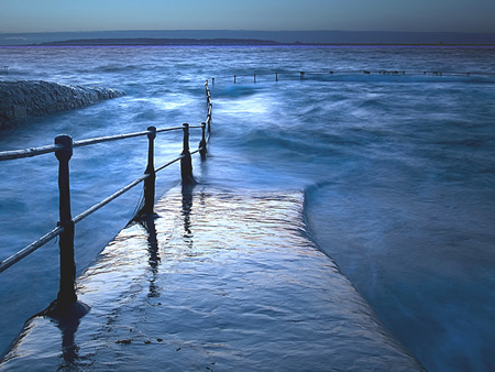 Flooded Bridge - ocean, amazing, cool, water, bridge, flooded