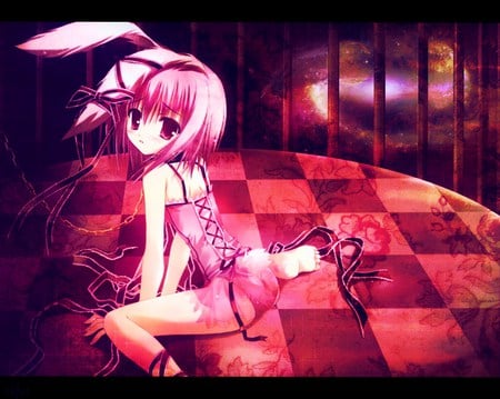 Pink Prison - prison, girl, pink, anime, bunny