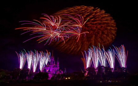 Disney's Land Fire Works Celebration_4 - celebration, amazing, colorful, enjoy, fireworks, wonderful, disneyland