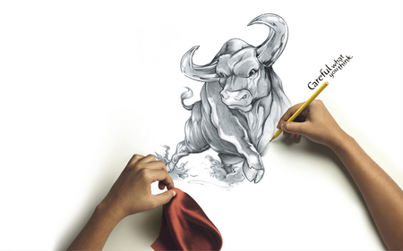 Bull Sketch - sketch, hd, abstract, drawing, bull, fantasy