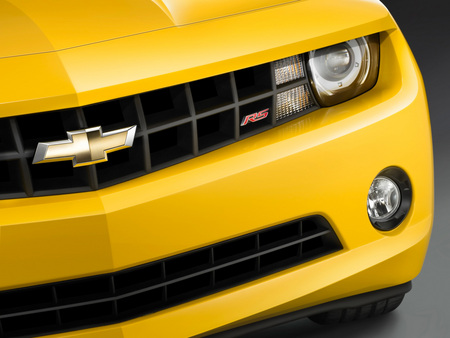 Chevrolet-Camaro-RS-Front Grille Section - speed, sports, yellow, chevrolet, headlight, car, design, hd, royal, camaro rs, shine