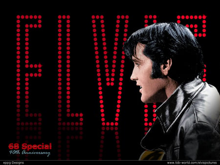 Elvis 68 - black, leather, elvis, 68