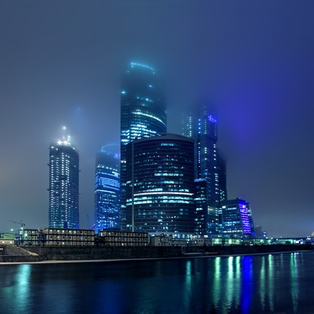 Night Moscow 3500x3500 - skyscraper, sky, mocsow, water, night, moskva, black, river, mockba, blue